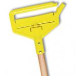 View: H116 Invader Side Gate Wet Mop Handle, Large Yellow Plastic Head, Hardwood Handle 